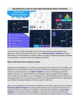 everything you need to know about bootstrap admin
