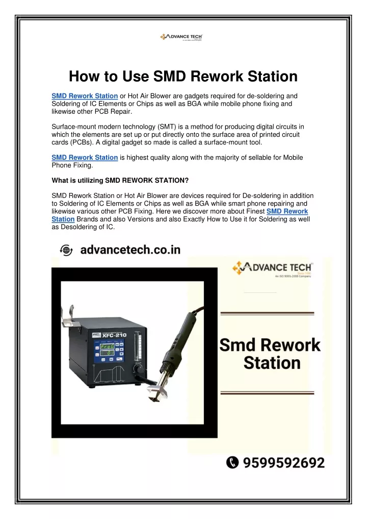 how to use smd rework station