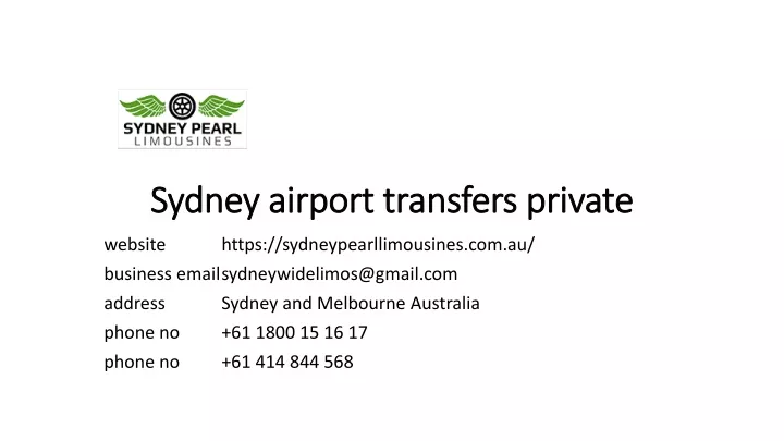 sydney airport transfers private