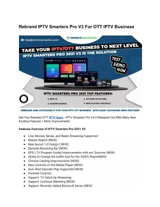 rebrand iptv smarters pro v3 for ott iptv business