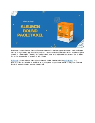 paclitaxel protein bound particle is recommended
