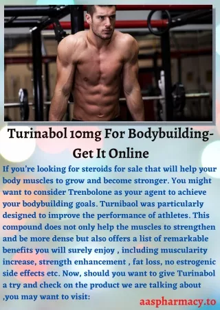 Turinabol 10mg For Bodybuilding- Get It Online
