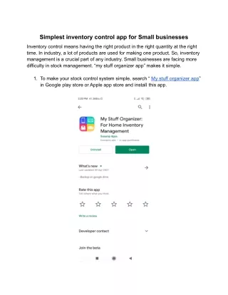 Simplest inventory control app for Small businesses