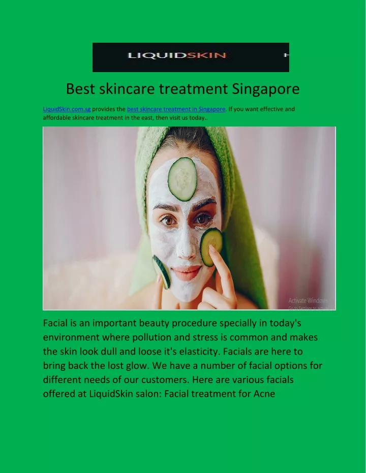 best skincare treatment singapore