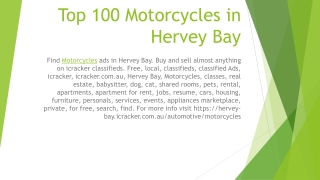 Top 100 Motorcycles in Hervey Bay