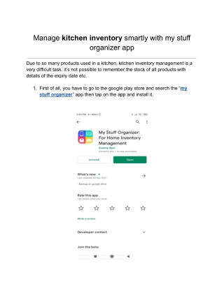 Manage kitchen inventory smartly with my stuff organizer app