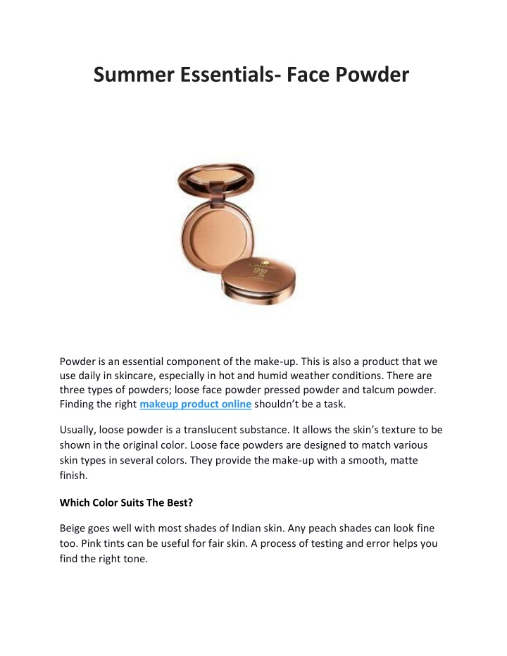 summer essentials face powder