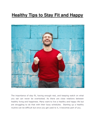 Darren Ainsworth | Healthy Tips to Stay Fit and Happy