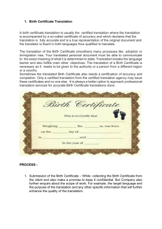 1 birth certificate translation a birth
