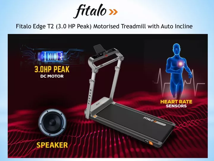 fitalo edge t2 3 0 hp peak motorised treadmill