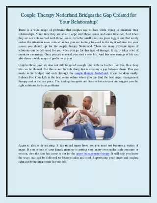 Couple Therapy Nederland Bridges the Gap Created for Your Relationship!
