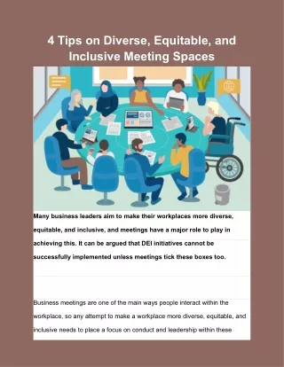 4 Tips on Diverse, Equitable, and Inclusive Meeting Spaces
