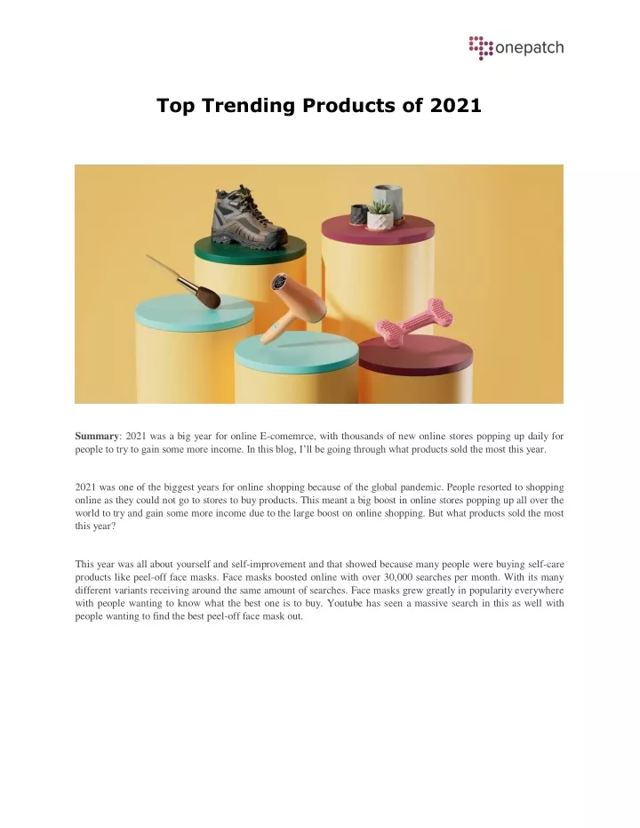 top trending products of 2021