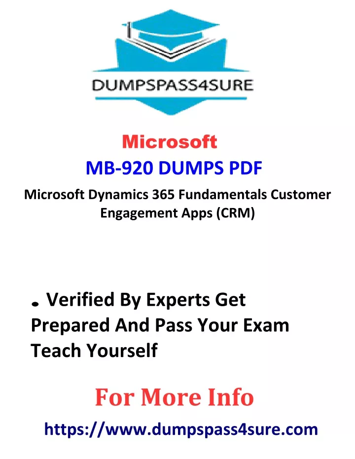 microsoft mb 920 dumps pdf