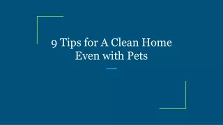 9 tips for a clean home even with pets