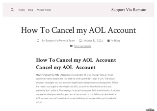 How To Cancel my AOL  Account