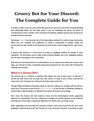 groovy bot for your discord the complete guide