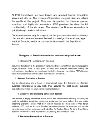 BOSNIAN TRANSLATION SERVICES