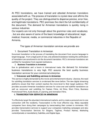 ARMENIAN TRANSLATION SERVICES