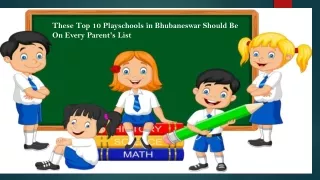 These Top 10 Playschools in Bhubaneswar Should Be On Every Parent's List