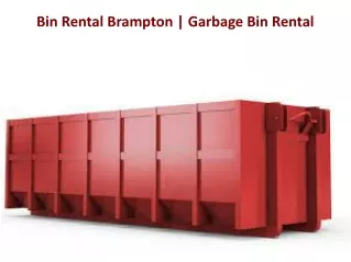 Bin Rental Brampton | Garbage Bin Rental