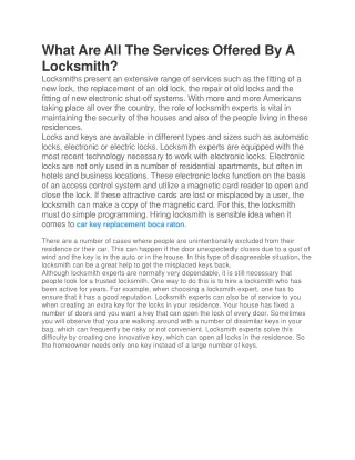 What Are All The Services Offered By A Locksmith-converted