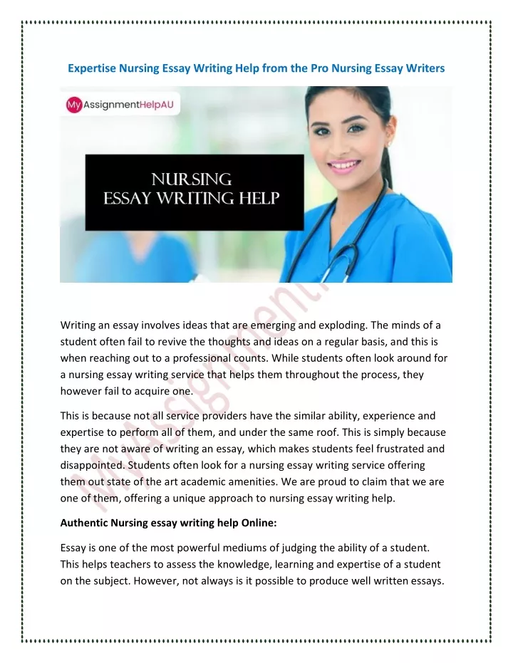 expertise nursing essay writing help from