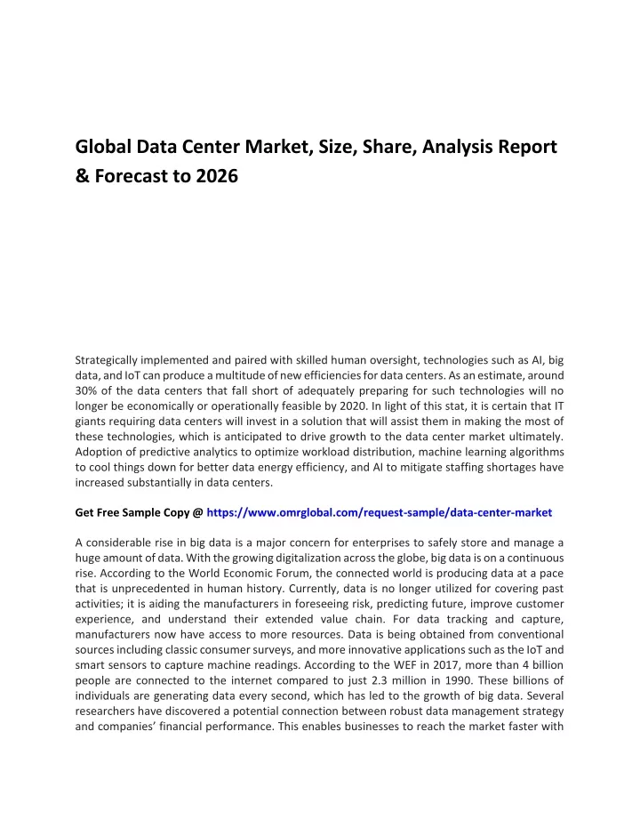 global data center market size share analysis