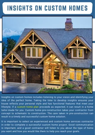 Insights on Custom Homes