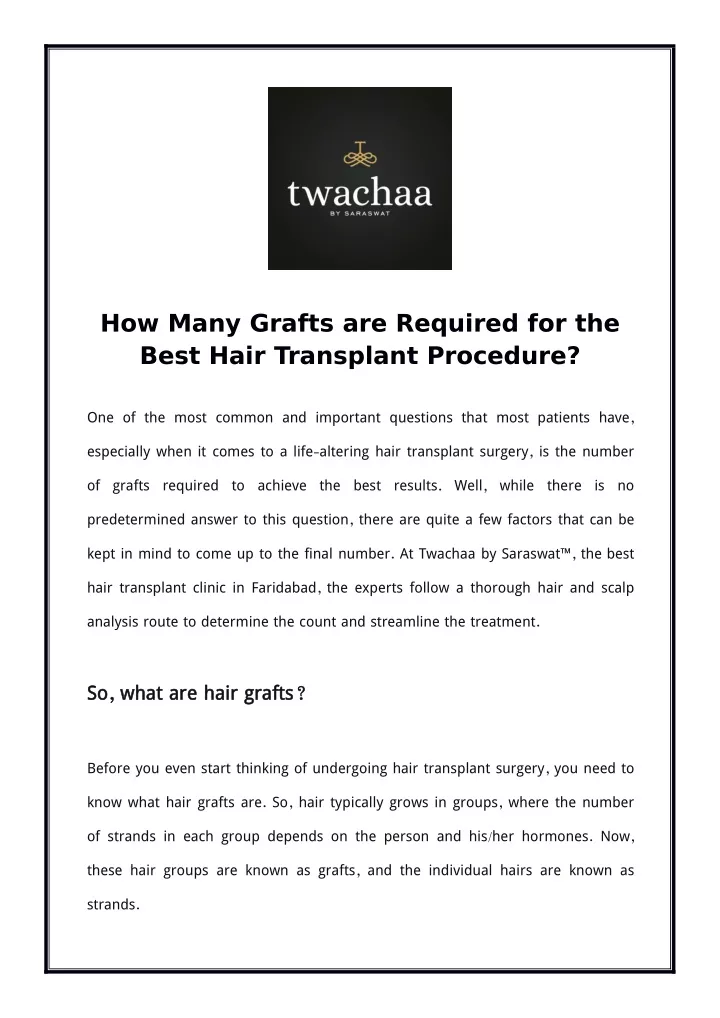 how many grafts are required for the best hair