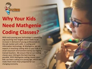 Why Your Kids Need Mathgenie Coding Classes