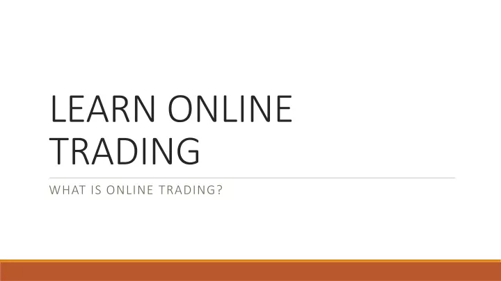 learn online trading