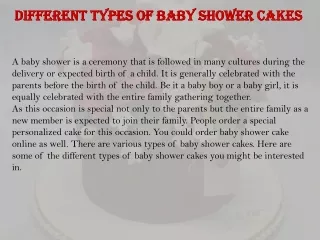 Different types of baby shower cakes