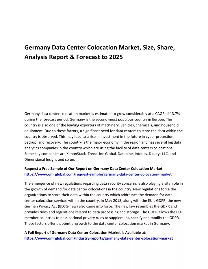 germany data center colocation market size share