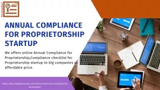 Annual Compliance for Proprietorship startup