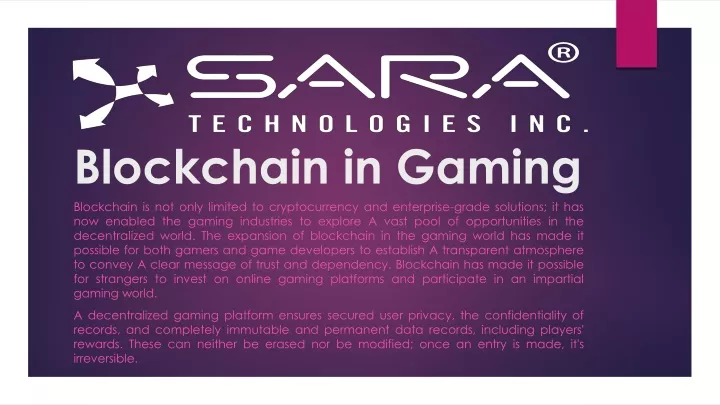 blockchain in gaming