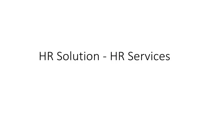 hr solution hr services