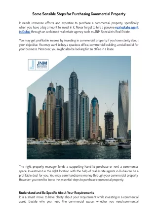Some Sensible Steps for Purchasing Commercial Property