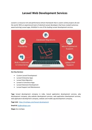 laravel web development services