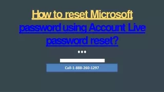 how to reset microsoft password using account live password reset