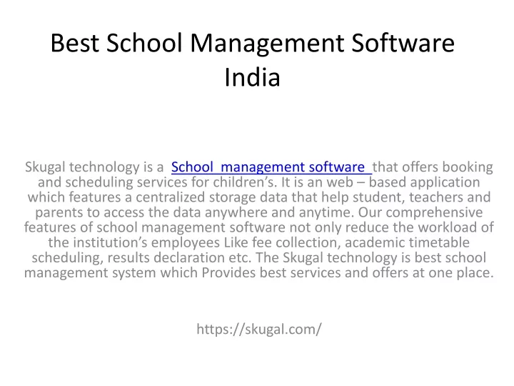 best school management software india