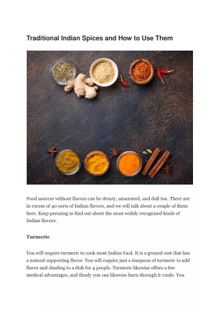 traditional indian spices and how to use them