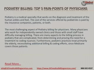 podiatry billing top 5 pain points of physicians