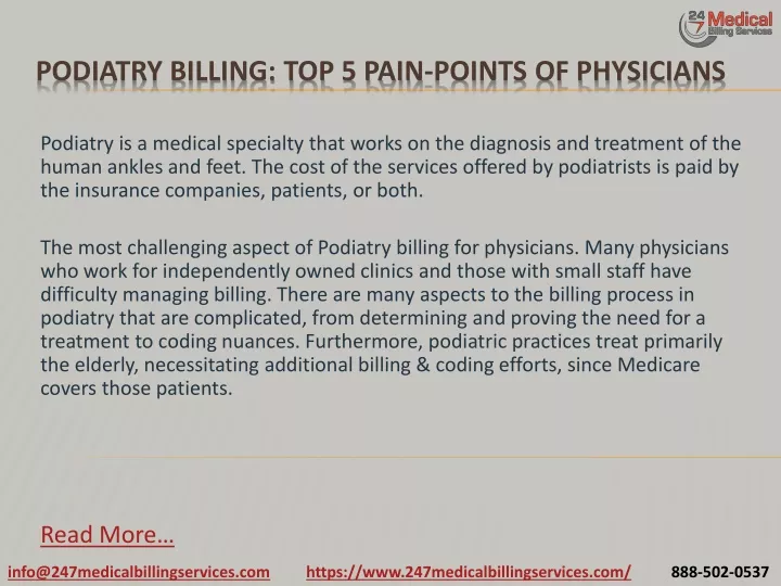 podiatry billing top 5 pain points of physicians