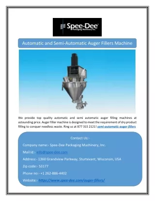 automatic and semi automatic auger fillers machine