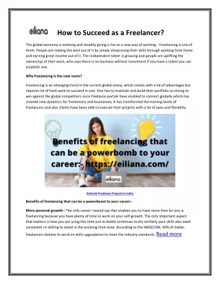 how to succeed as a freelancer