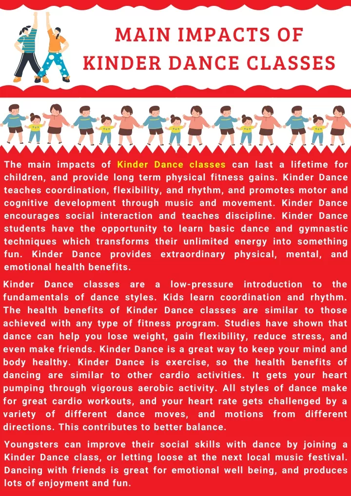 main impacts of kinder dance classes
