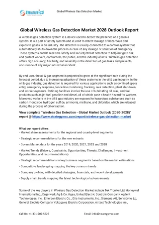 global wireless gas detection market