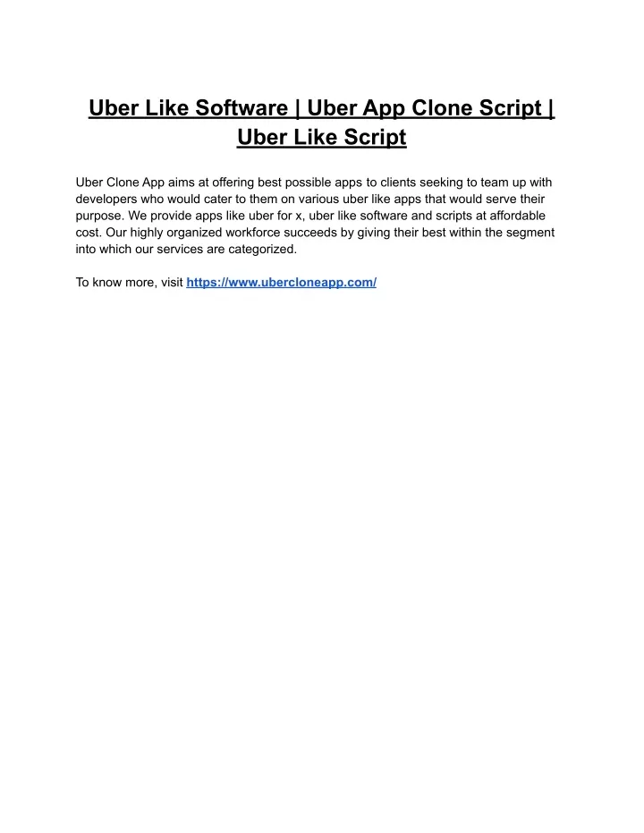 uber like software uber app clone script uber