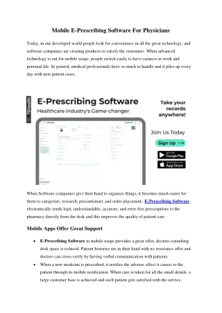 mobile e prescribing software for physicians